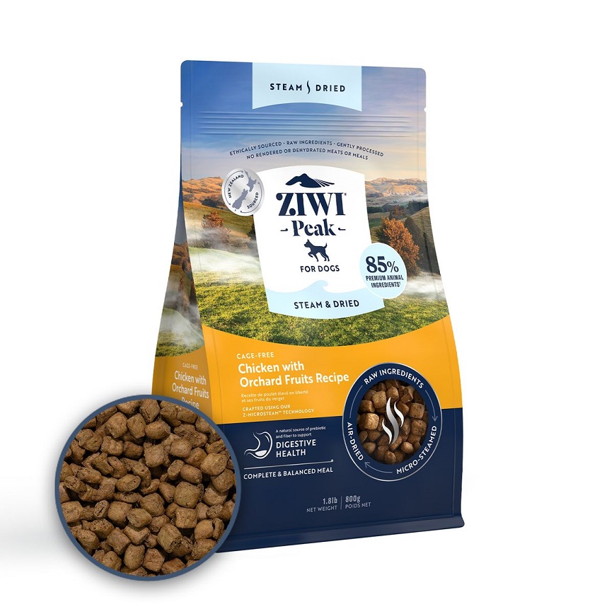 ZiwiPeak ZiwiPeak 狗糧 微蒸風乾系列 放養雞 配果園水果 食譜 800g (ZSDC0.8)