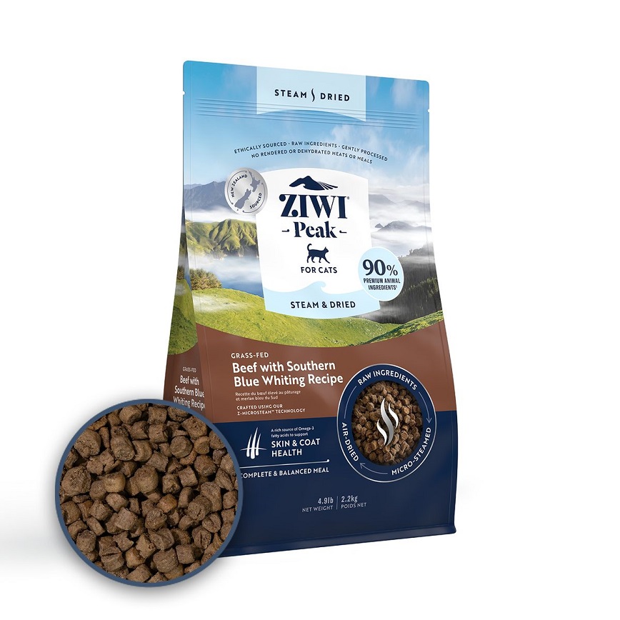 ZiwiPeak ZiwiPeak 貓糧 微蒸風乾系列 草飼牛肉 配南藍鱈 食譜 2.2kg (ZSCB2.2)