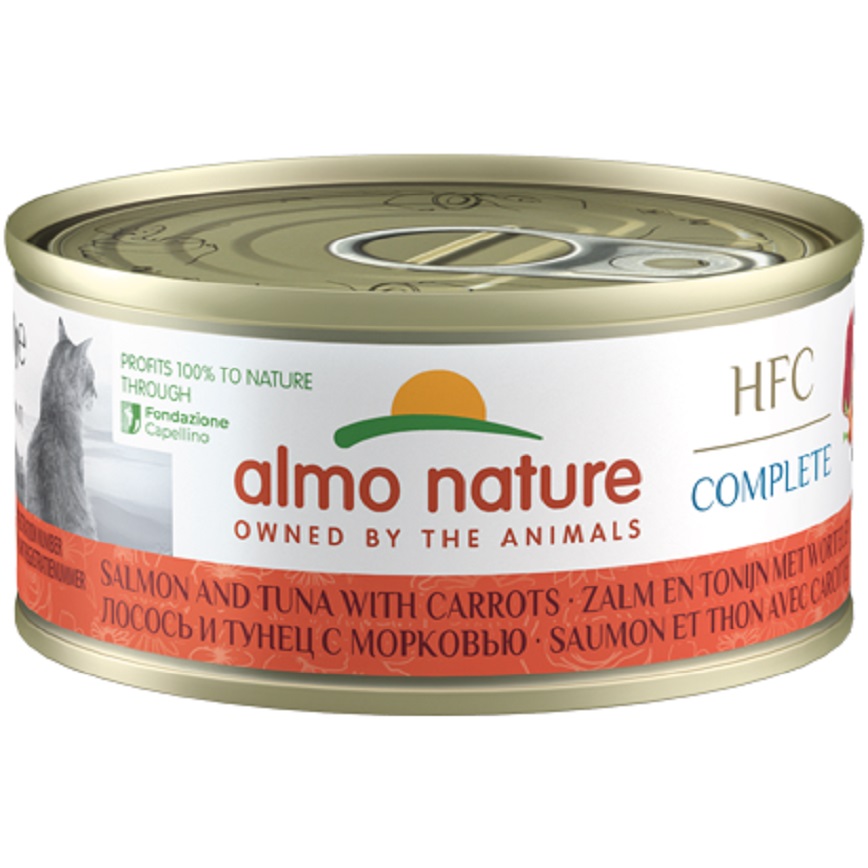 Almo Nature Almo Nature HFC 貓罐頭 天然系列 三文魚+吞拿魚+紅蘿蔔 70g (9434)