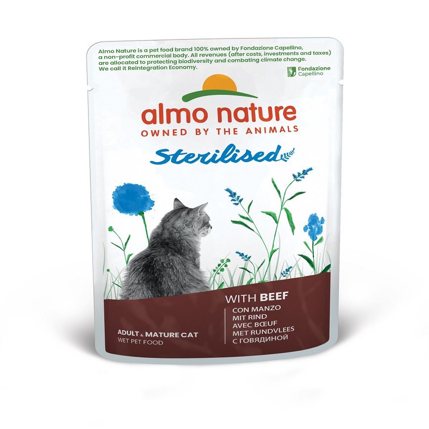 Almo Nature Almo Nature Sterilised 絕育貓鮮包 牛肉 70g (5299)