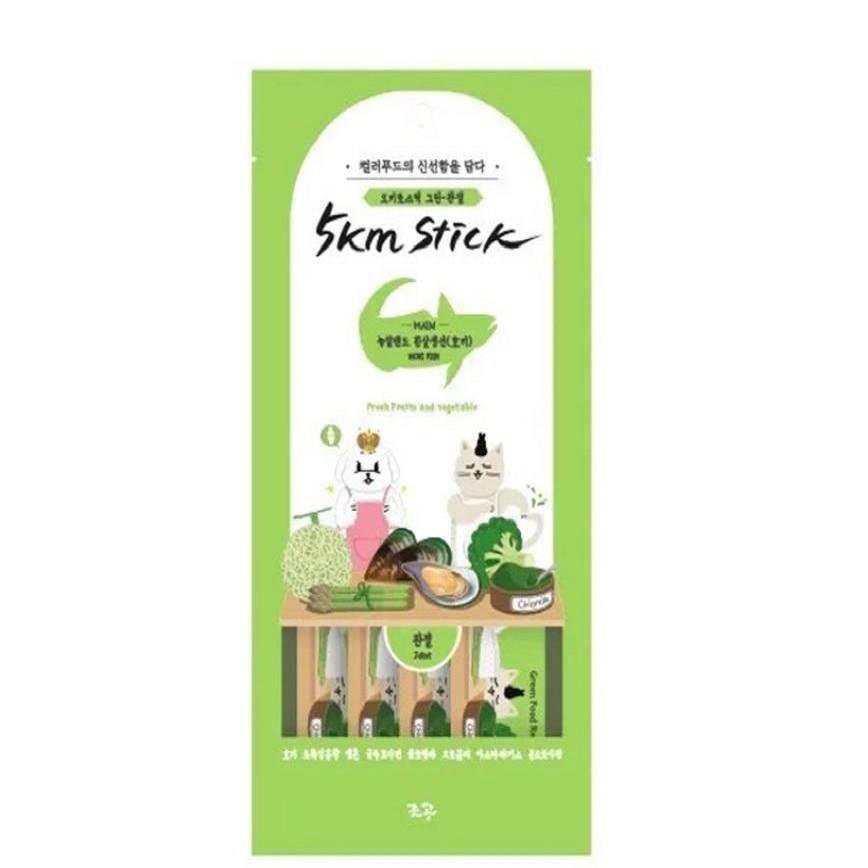 Cho And Kang cho and kang 貓犬小食 韓國營養蔬菜肉泥 強骨力 長尾鱈魚 14g x 4條 (淺綠)