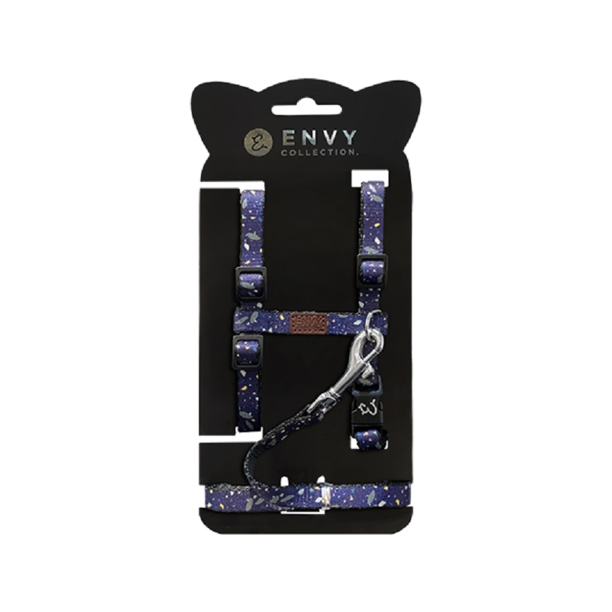 貓頸帶 ENVY COLLECTION 貓胸背帶 藍色水磨石 (NCL-A201-001)