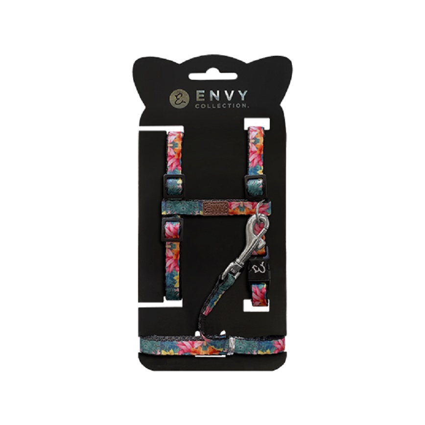 貓頸帶 ENVY COLLECTION 貓胸背帶 熱帶紅 (NCL-A201-002)