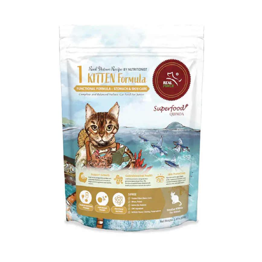 Real Power Real Power瑞威 貓糧 天然平衡貓糧 幼貓 腸胃護膚配方 500g (NO.1)