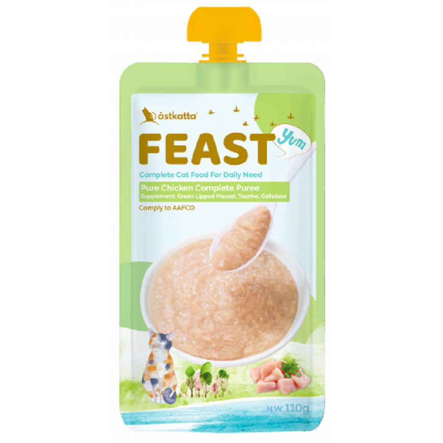 Astkatta Astkatta Feast 冰島罐 貓濕糧 鮮肉盛宴營養主食包 純雞鮮肉 110g (P00162)