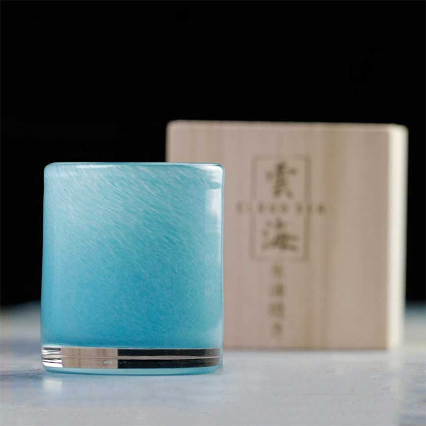 純手工古法冰凍燒 清酒聞香杯 酒杯玻璃杯 海藍 1個 (圖片3)