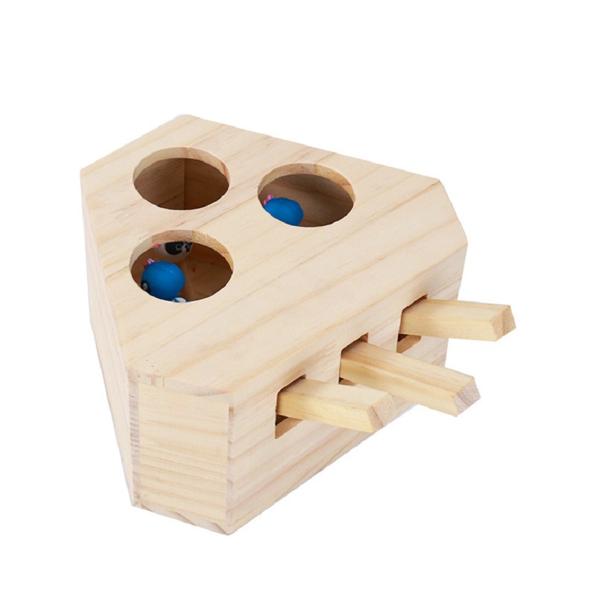 【富貴貓砂 水晶貓砂 換購品】貓咪必玩 貓玩具 木製瘋狂打地鼠 公仔三洞 新款