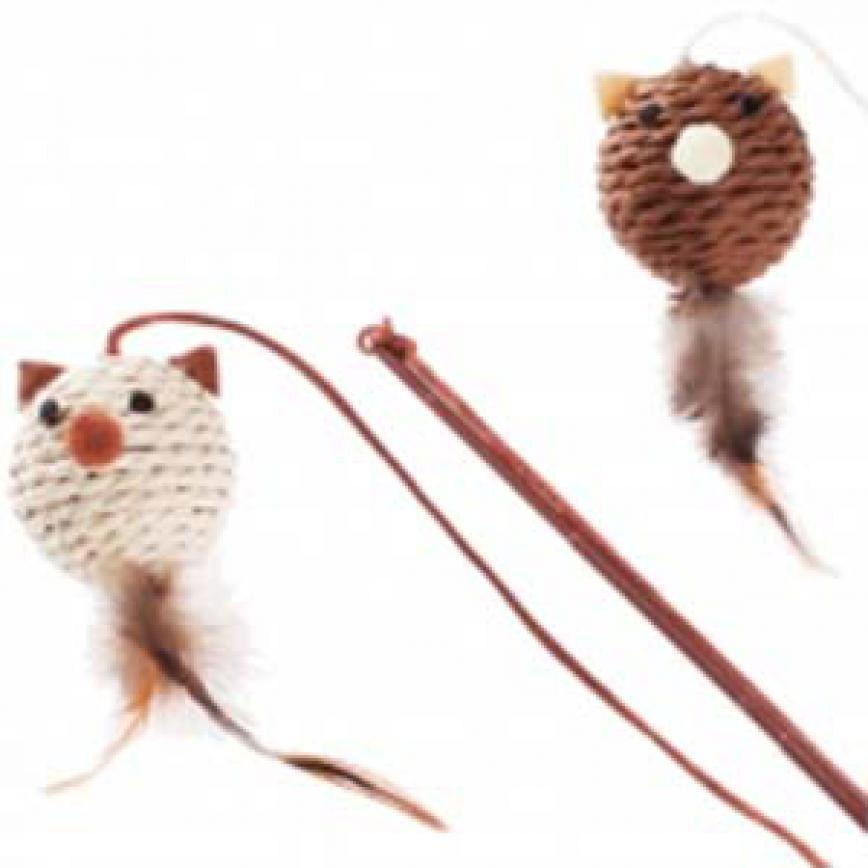 DoggyMan Natural TOY 天然羽毛自然風逗貓棒 小貓 (圖片3)