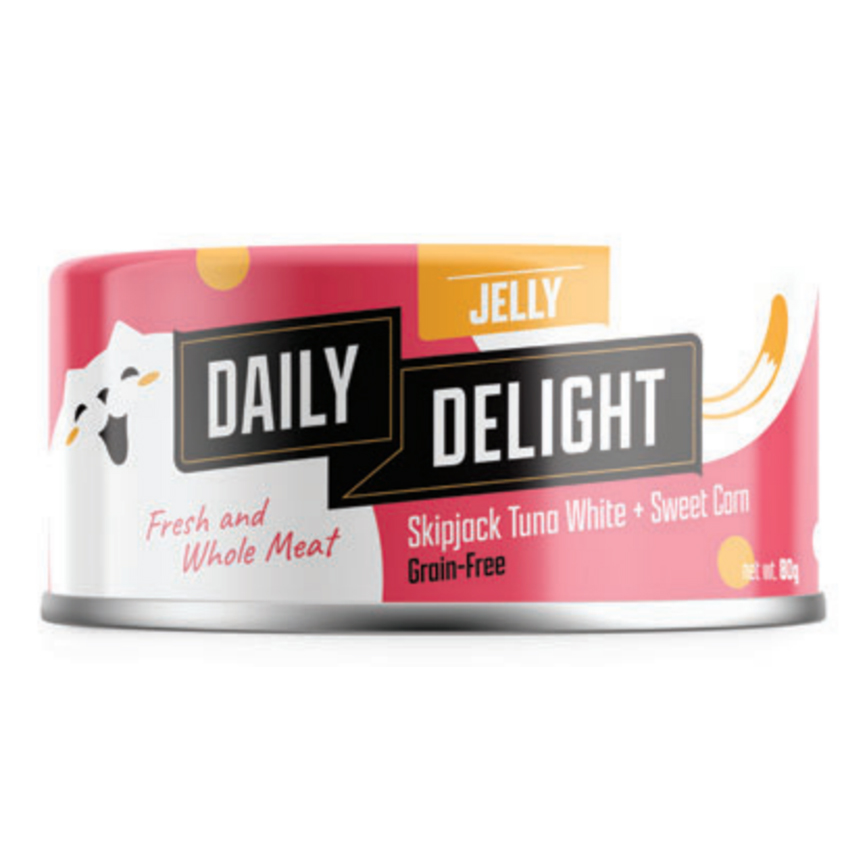 貓罐頭 Daily Delight Jelly啫喱系列 貓罐頭 白鰹吞拿魚+甜玉米 80g (DD56)