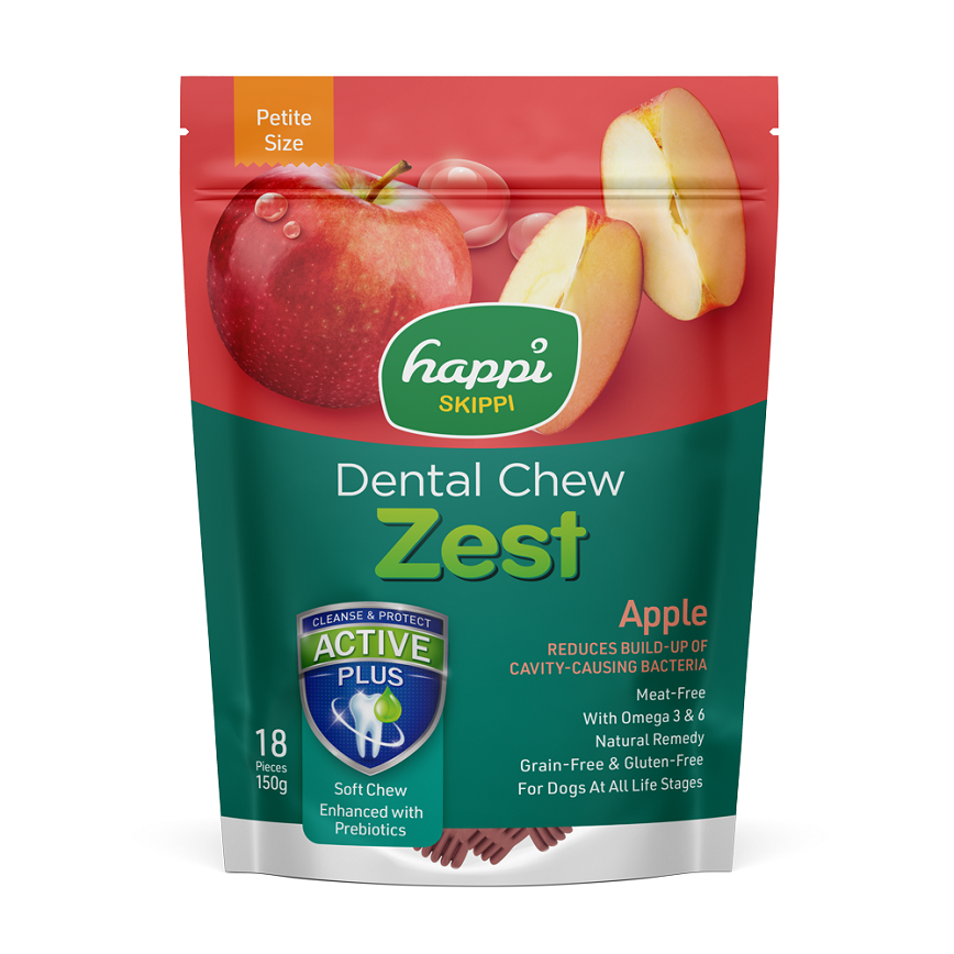 狗零食 Happi Skippi Zest 潔齒骨 蘋果味 18支裝 (H131N)
