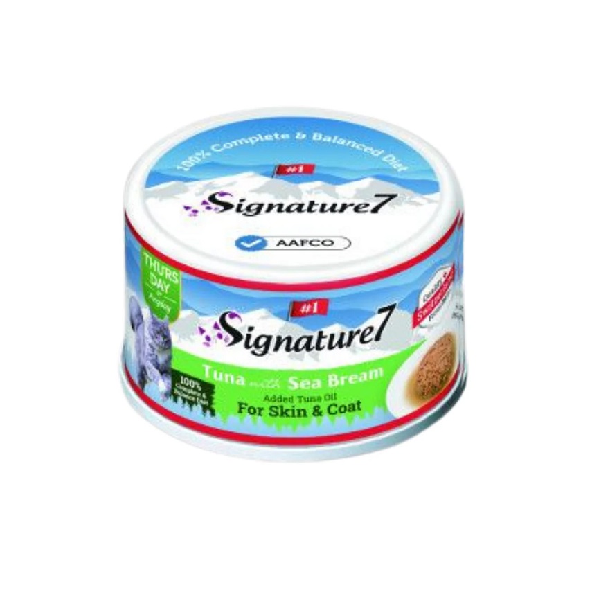 Signature7 Signature7 貓罐頭 營養肉湯罐罐 皮毛健康 吞拿魚+鯛魚 70g (S7-083218) (星期四)