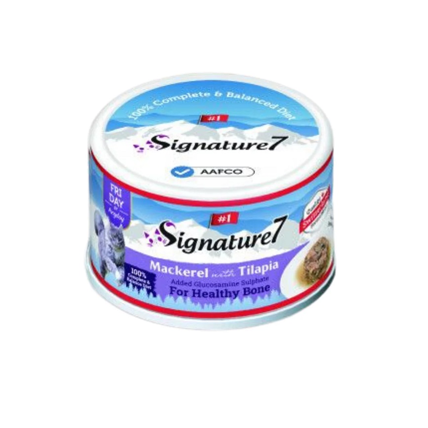 Signature7 Signature7 貓罐頭 營養肉湯罐罐 骨骼健康 鯖魚+非洲鯽 70g (S7-083225) (星期五)