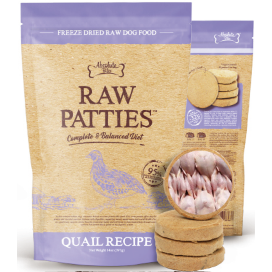 Absolute Bites Absolute Bites 狗糧 凍乾鮮肉肉餅 鵪鶉 397g (ARP-7637)