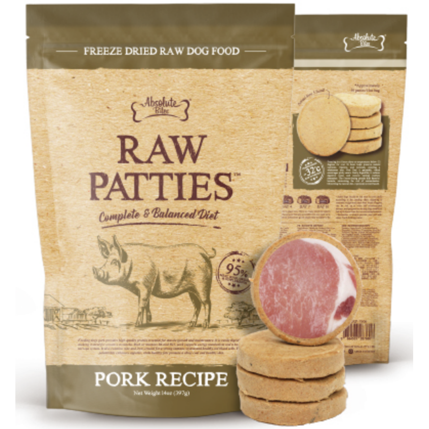 Absolute Bites Absolute Bites 狗糧 凍乾鮮肉肉餅 豬肉 397g (ARP-7606)