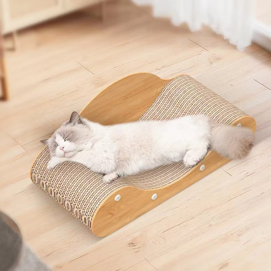 【富貴貓砂 水晶貓砂 換購品】貓梳化 瓦楞紙貓抓板 懶貓貴妃椅 1件