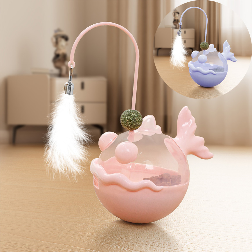 其他 貓玩具 羽毛不倒翁 漏食貓玩具 1件