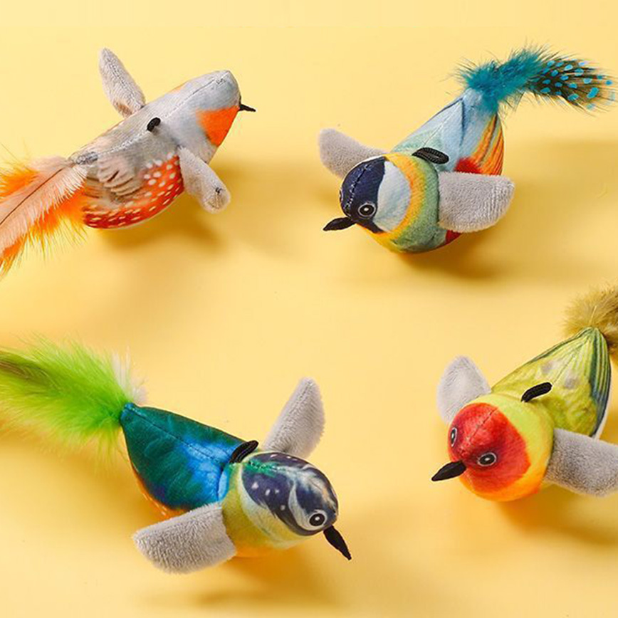 其他 貓玩具 智能發聲像真小鳥玩具 款式隨機 1隻