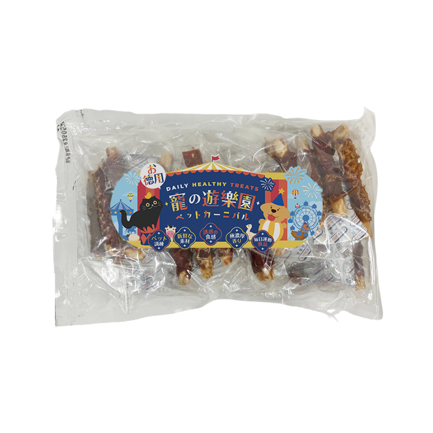 寵之遊樂園 寵之遊樂園 狗零食 訓犬小食 風乾鴨肉繞牛皮卷 大包裝 1袋8包
