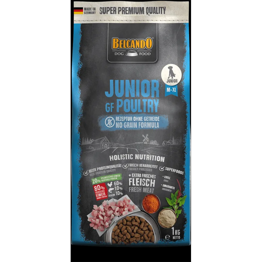 Belcando 德至尊 Belcando 狗糧 無穀物天然犬乾糧 幼犬糧 家禽配方 1kg