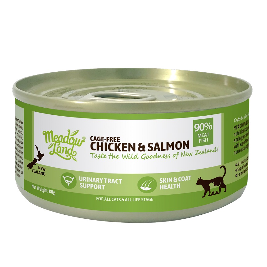 貓罐頭 Meadowland 貓罐頭 全貓主食罐 經典肉醬系列 雞肉 + 帝王三文魚 80g (MLC01)