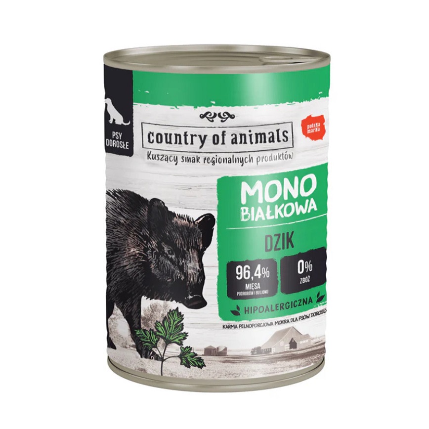 狗罐頭 Country of animals 狗罐頭 單一蛋白罐 野豬 400g (92128)
