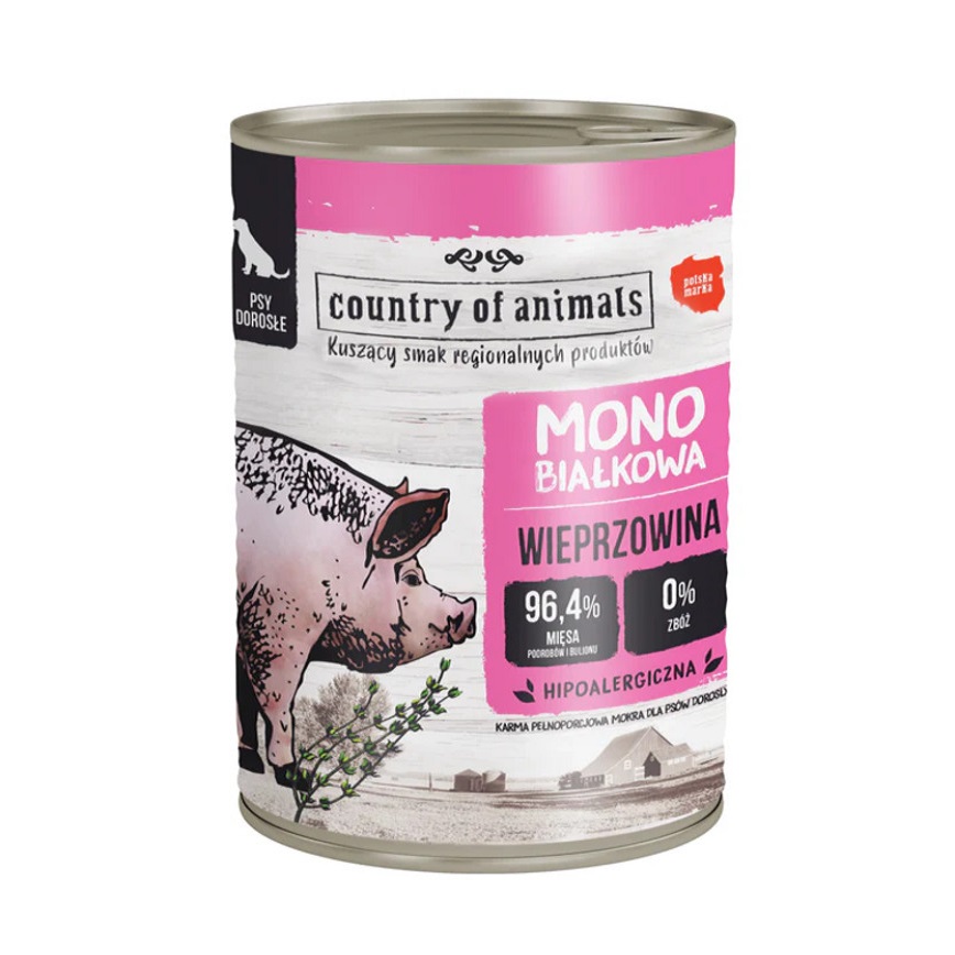 狗罐頭 Country of animals 狗罐頭 單一蛋白罐 豬肉 400g (92067)