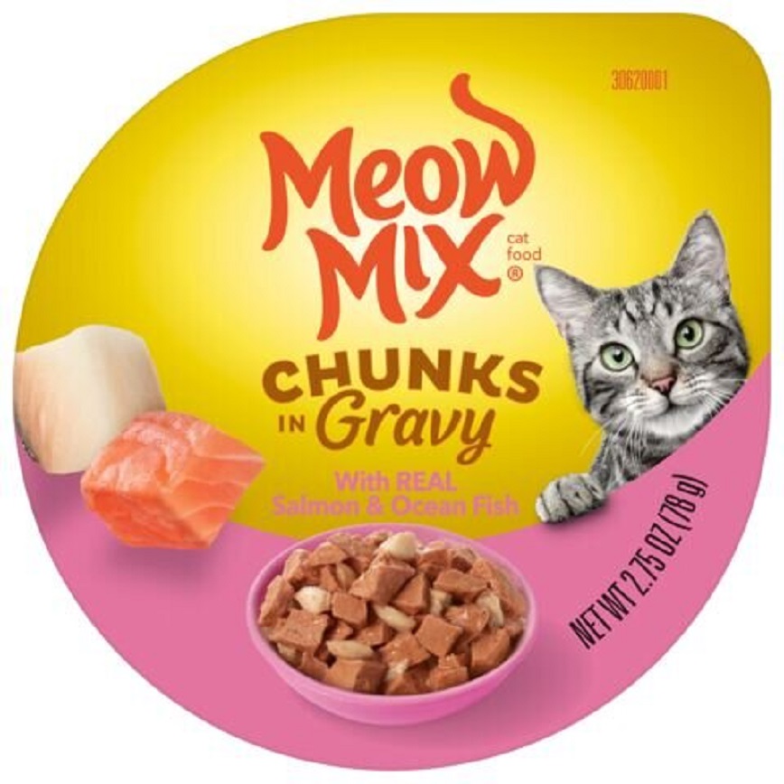 Meow Mix Meow Mix 杯装濕糧 角切肉汁 三文魚+海洋魚 78g (MM-20)
