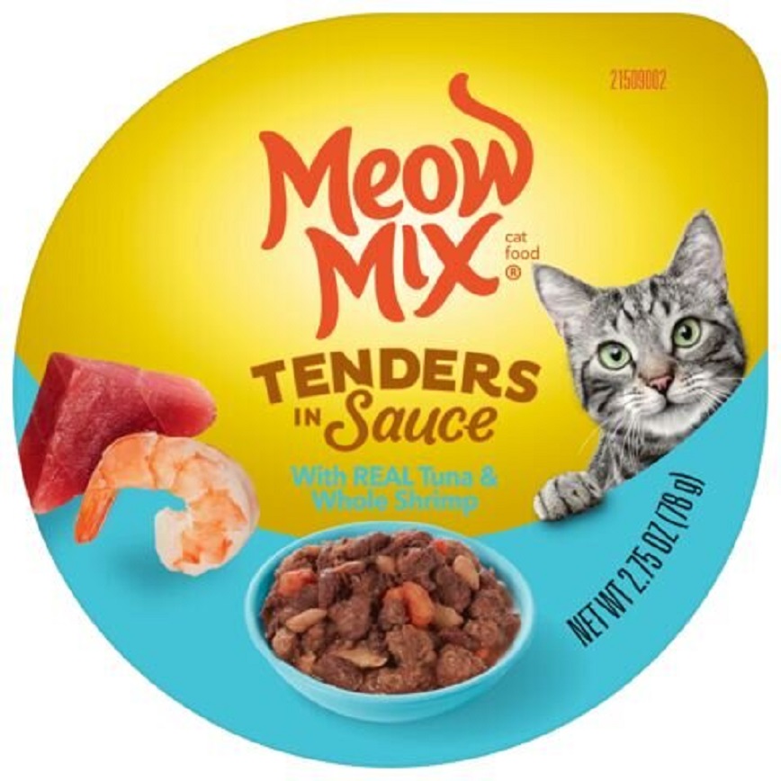Meow Mix Meow Mix 杯装濕糧 肉塊醬汁 吞拿魚+蝦 78g (MM-33)