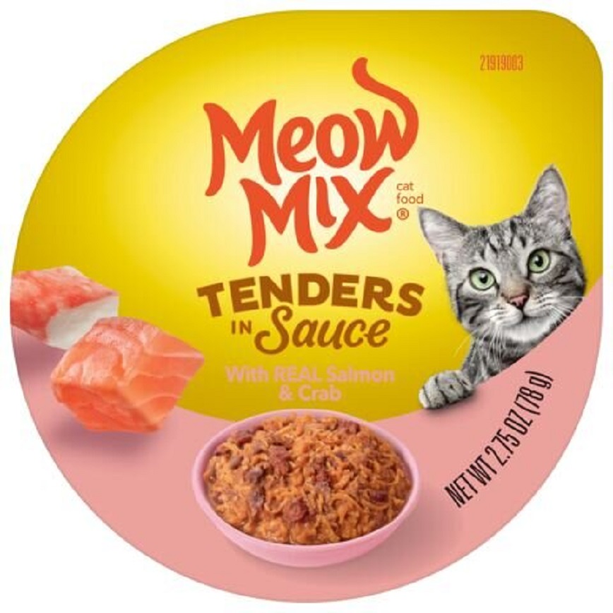 Meow Mix Meow Mix 杯装濕糧 肉塊醬汁 三文魚+蟹 78g (MM-98)