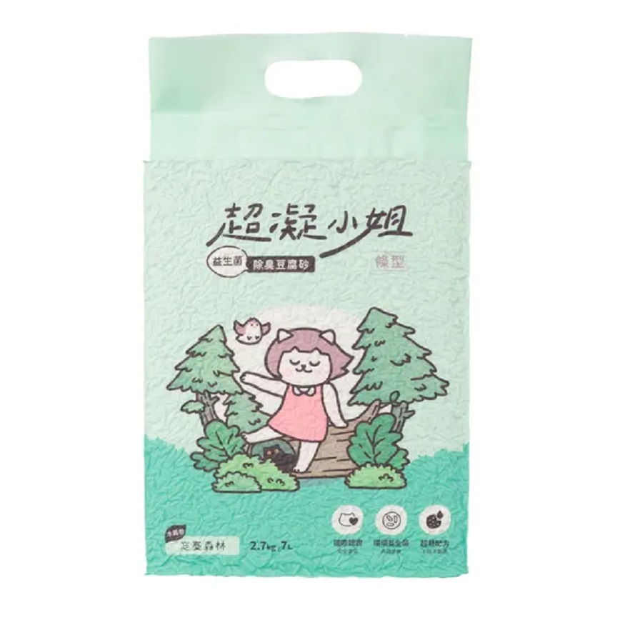 豆腐貓砂 超凝小姐 益生菌除臭豆腐砂 忘憂森林香 7L