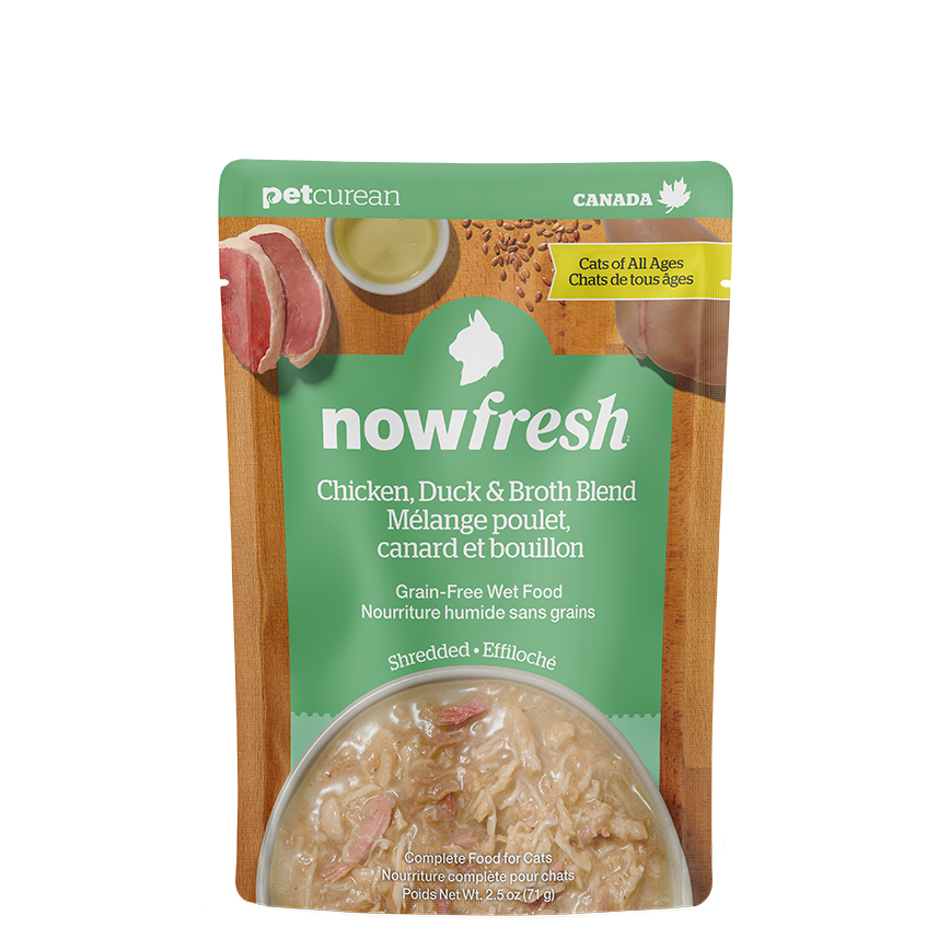 now FRESH now FRESH 無穀貓濕糧 全年齡貓配方 雞肉及鴨肉肉絲湯包 2.5oz (FG82937)