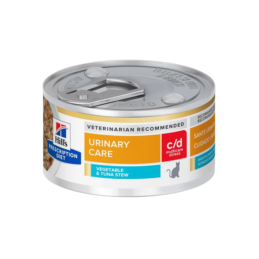 Hills 處方糧 Hills 處方糧 貓罐頭 c/d 泌尿系統護理及減壓配方 吞拿魚和燴蔬菜 2.9oz (608449)