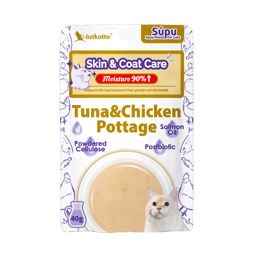 Astkatta Astkatta 冰島罐 貓濕糧包 護髮美毛配方 吞拿魚雞肉湯包 40g (P00188)