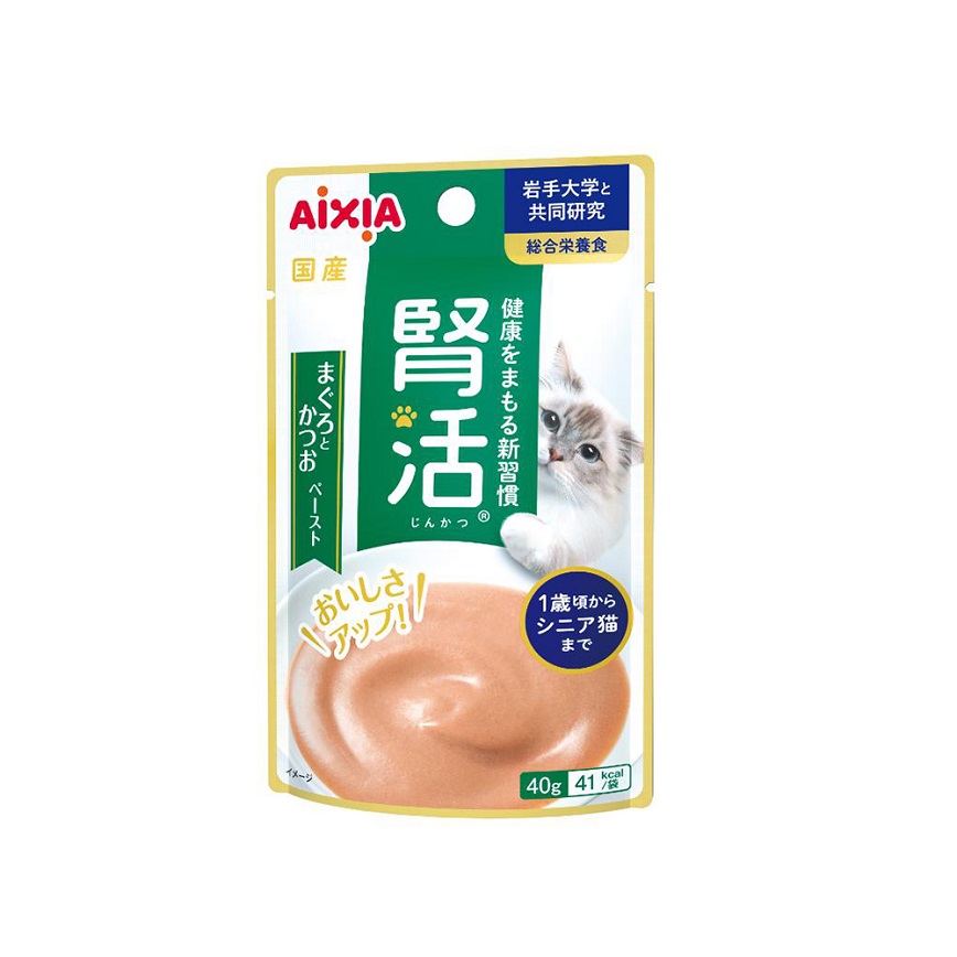 AIXIA AIXIA 愛喜雅 貓濕糧 腎活 健康主食餐包系列 吞拿魚+鰹魚醬 40g (JK-2)