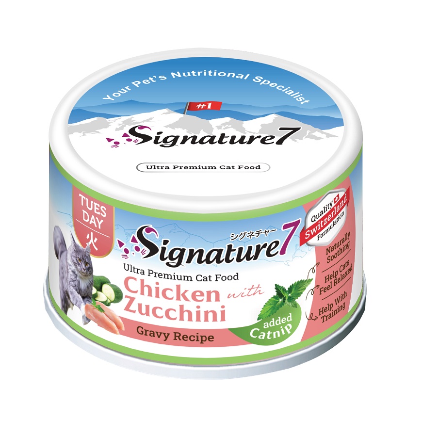Signature7 Signature7 貓罐頭 貓薄荷舒壓配方肉湯罐罐 雞肉+櫛瓜 70g (S7-084635) (星期二)