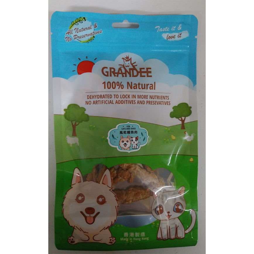 GRANDEE GRANDEE 香港製造 天然風乾小食 泰國鱷魚肉 50g (貓犬用)