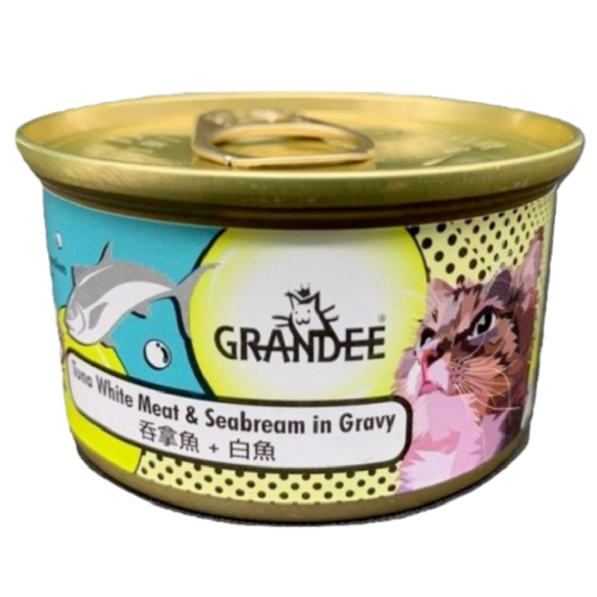 GRANDEE GRANDEE 貓罐頭 吞拿魚+白魚 80g