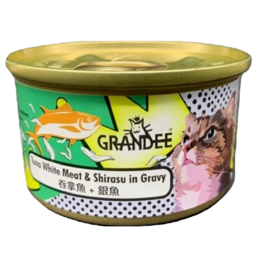 GRANDEE GRANDEE 貓罐頭 吞拿魚+銀魚 80g