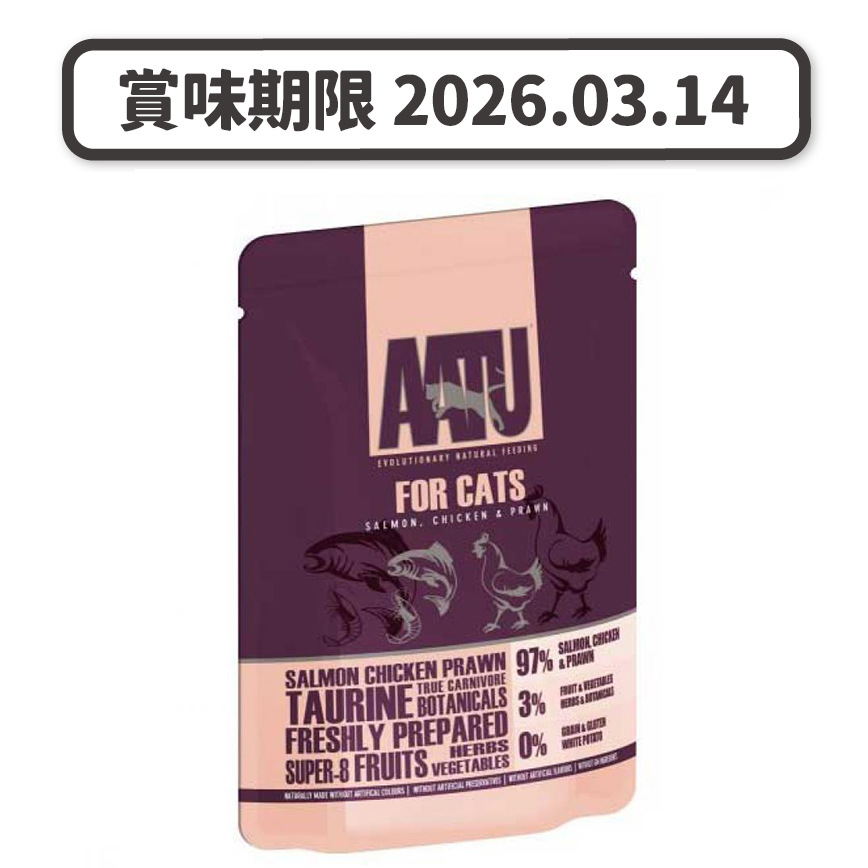 AATU AATU 貓濕糧 主食配方 雞肉+三文魚 85g (ATWCS85) (賞味期限 2026.03.14)