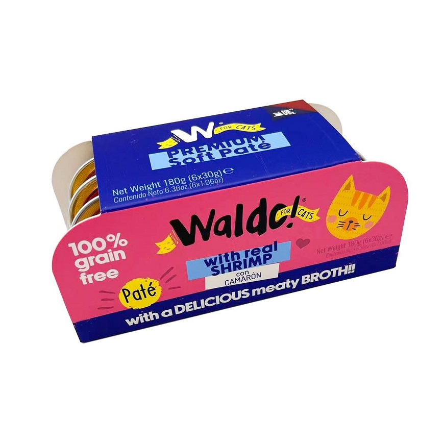 Waldo! Waldo! 貓罐頭 主食罐 蝦味 6x30g (HF00203)