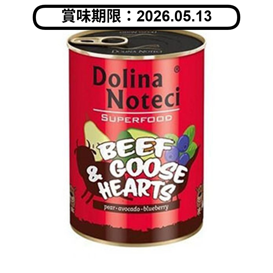 Dolina Noteci Dolina Noteci 狗罐頭 牛+鵝心 400g (DBG400) (賞味期限 2026.05.13)