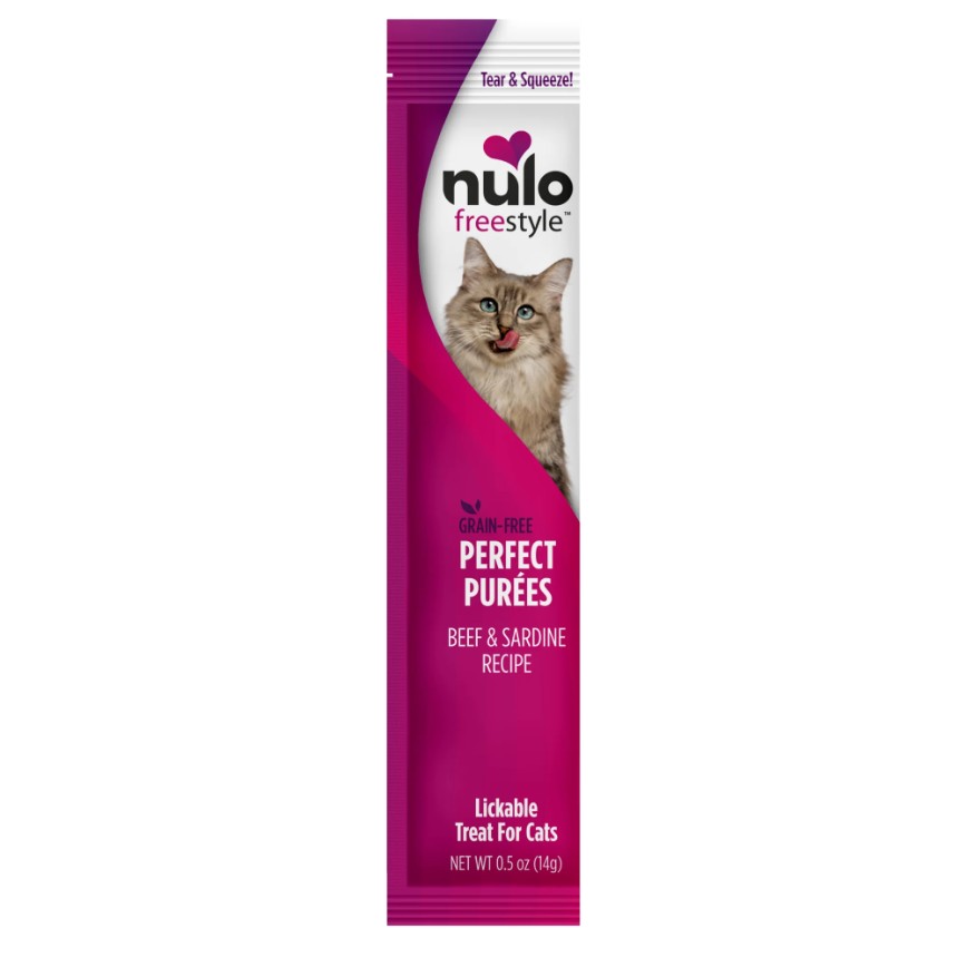 Nulo 無穀物肉泥貓小食 美味唧唧棒 牛肉沙甸魚 14g (桃紅) (64SB05)