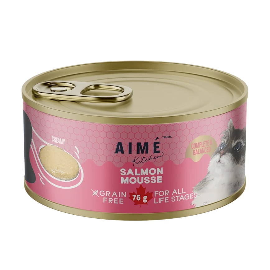 AIME Kitchen 貓罐頭 無穀物慕絲營養貓罐 殿堂主食系列 香滑三文魚慕絲 75g (TSM75)