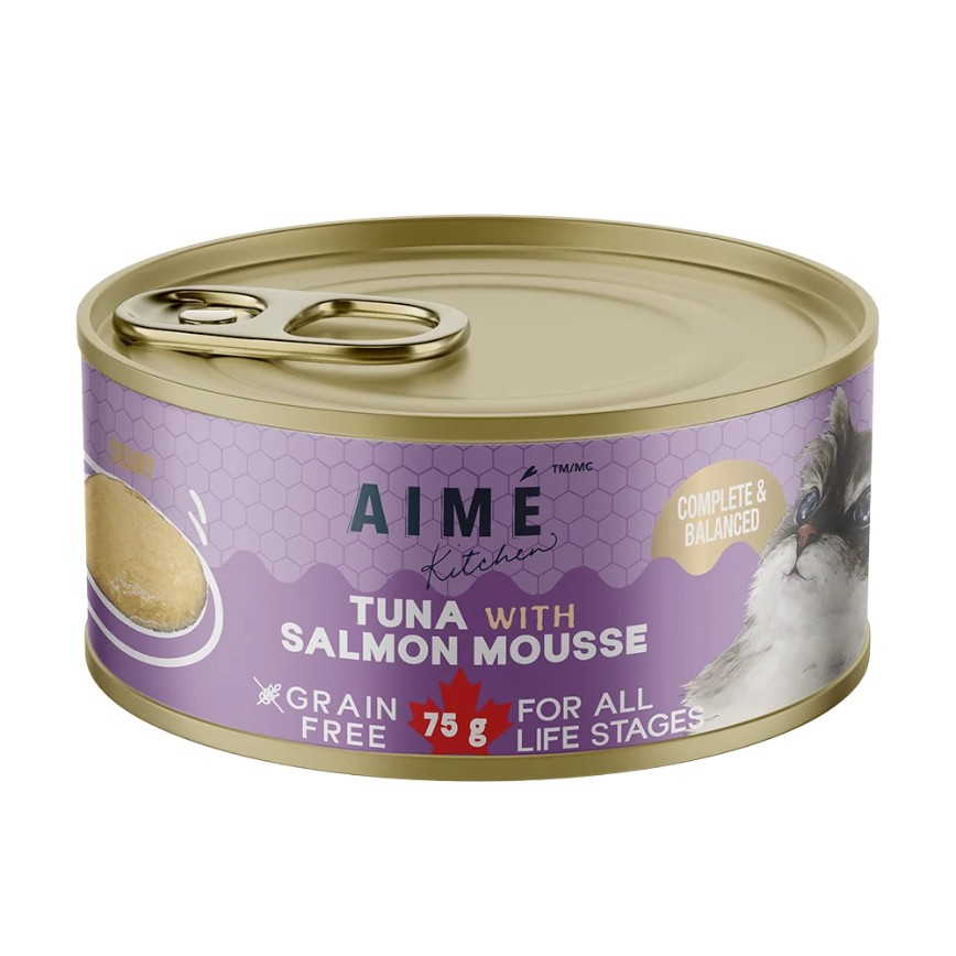 AIME Kitchen 貓罐頭 無穀物慕絲營養貓罐 殿堂主食系列 吞拿魚三文魚慕絲 75g (TAM75)