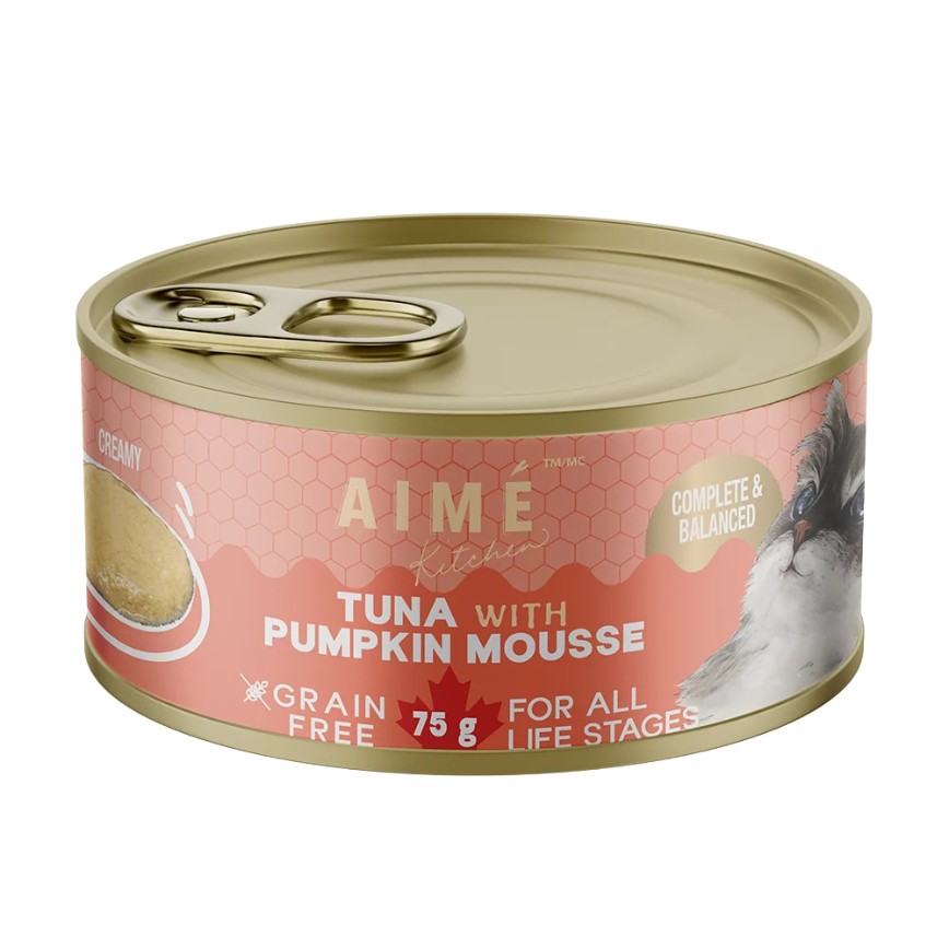 AIME Kitchen 貓罐頭 無穀物慕絲營養貓罐 殿堂主食系列 吞拿魚南瓜慕絲 75g (TPM75)