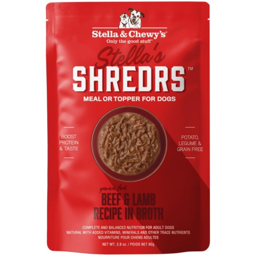 Stella & Chewy's Stella's Shredrs 狗濕糧 肉絲滋味包系列 草飼牛+羊配方 80g 2.8oz (SSBLB)