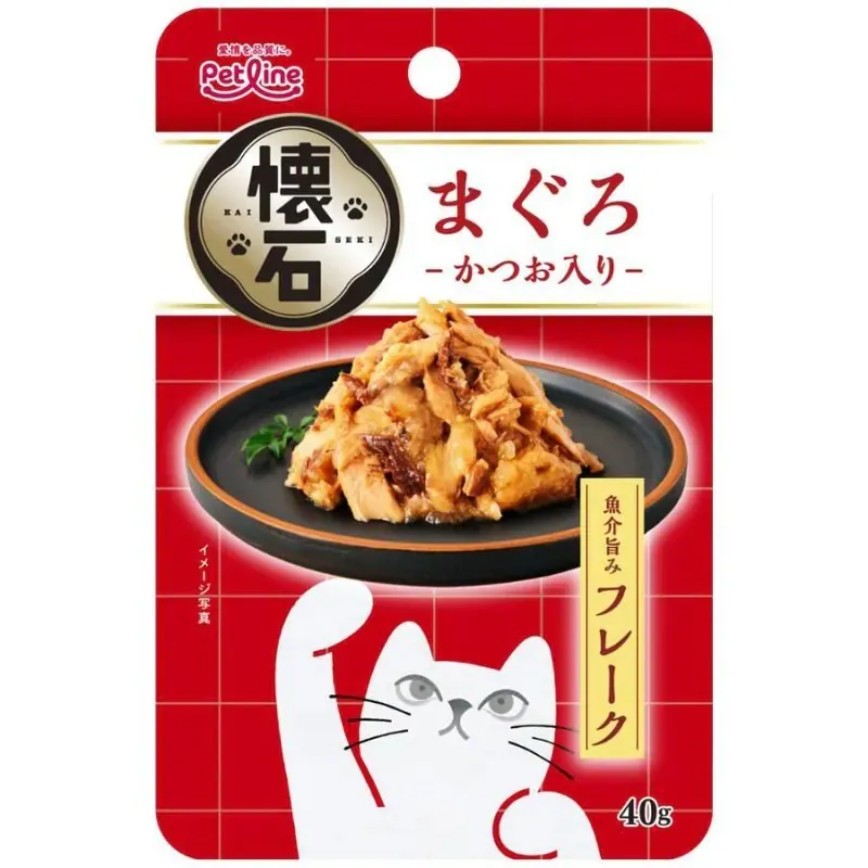 日本Petline 懷石軟包貓零食 鮪魚塊+鰹魚味 40g (PL-KSR-1)