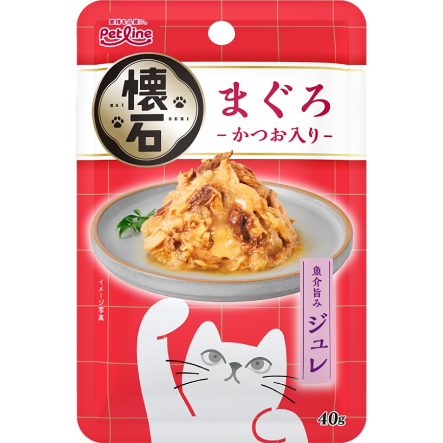 日本Petline 懷石軟包貓零食 果凍鮪魚+鰹魚 40g (PL-KSR-5) 圖 1