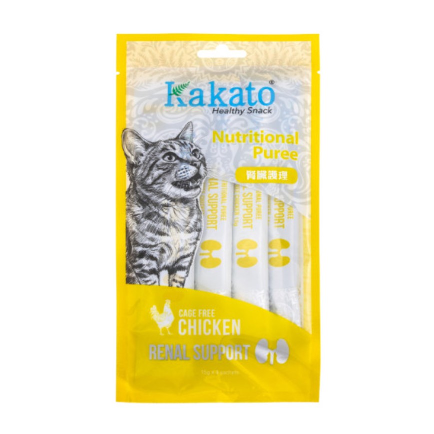 Kakato 貓零食 功能保健肉泥 腎臟日常保健 走地雞味 15g×4條/包 (SK0967THK) 圖 1