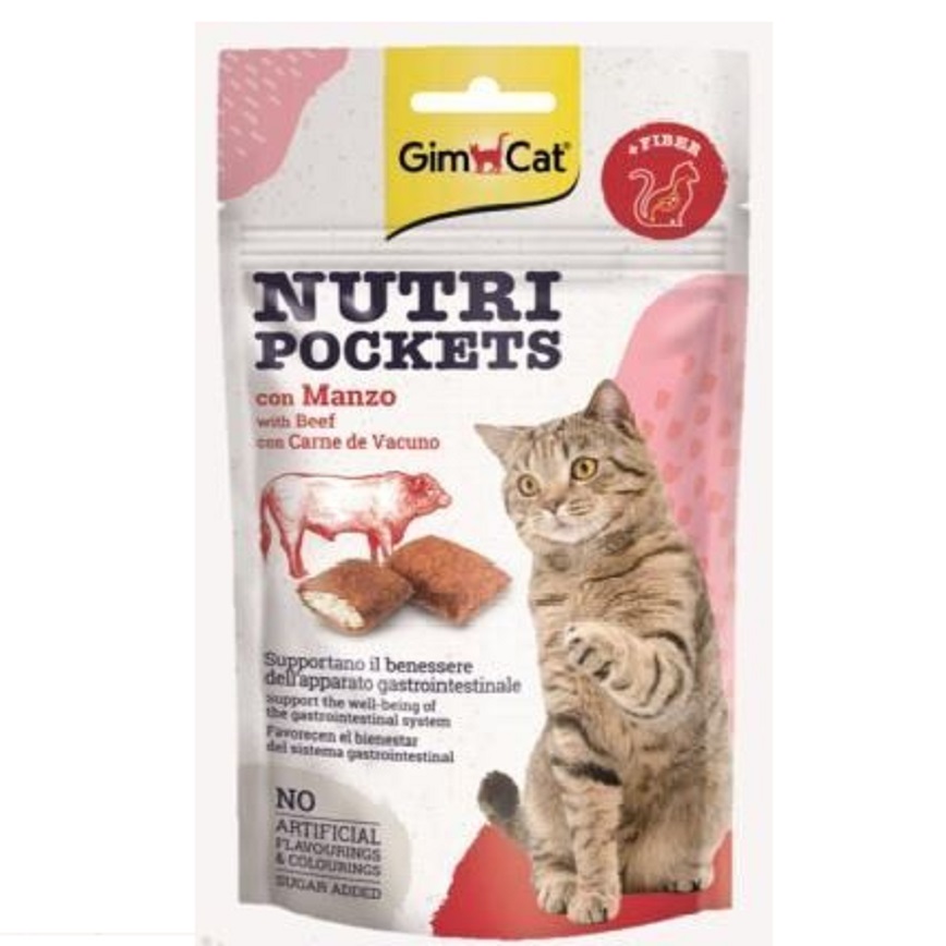 忌廉哥 Gim Cat 貓零食 牛肉味麥芽去毛球貓脆脆夾心小食 60g